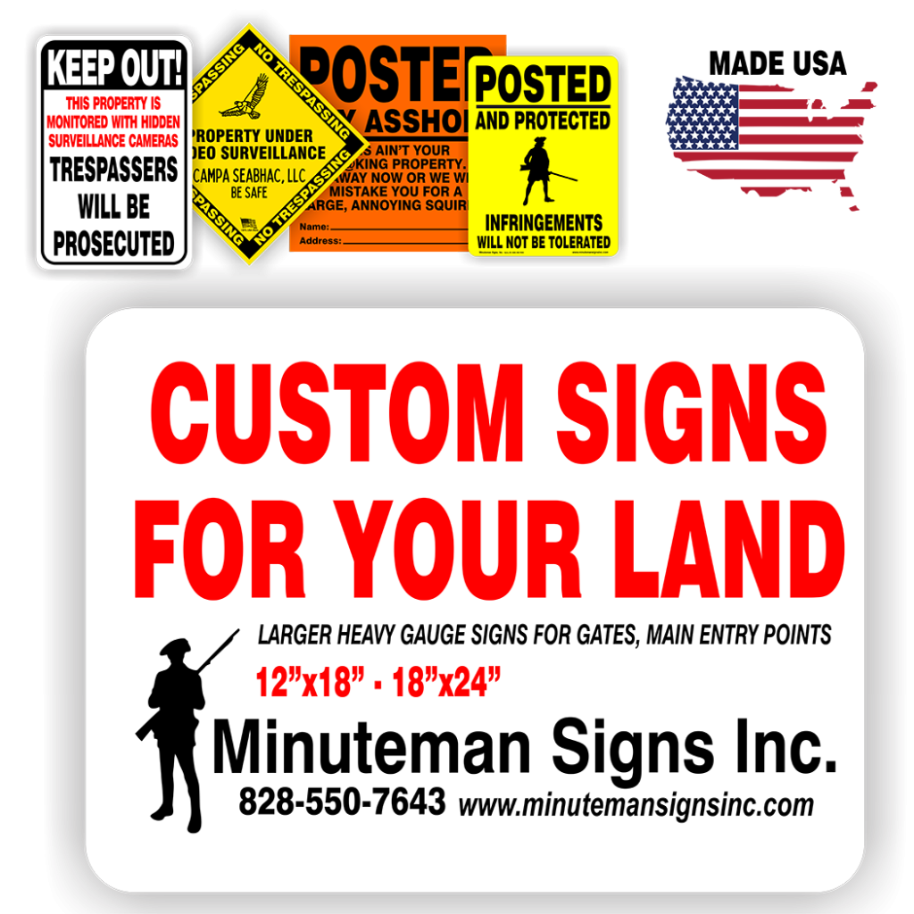 custom aluminum no trespassing signs