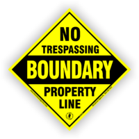 Small Diamond Boundary Marker No Trespassing Posted Property Line Sign