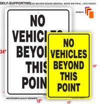No Vehicles sign