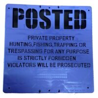 Purple Extra Durable Polymer Posted Sign