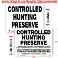 Controlled Hunting Preserve Sign North Carolina Wildlife Resources Commission and others