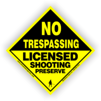 Small Diamond No Trespassing Licensed Shooting Preserve