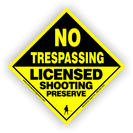 Small Diamond No Trespassing Licensed Shooting Preserve