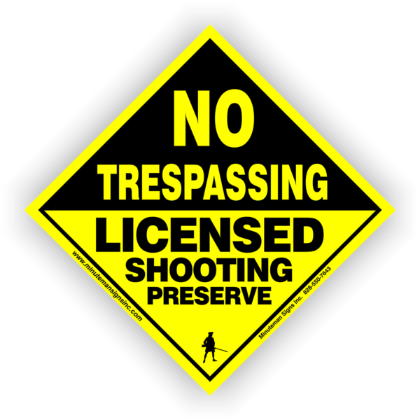 Small Diamond No Trespassing Licensed Shooting Preserve