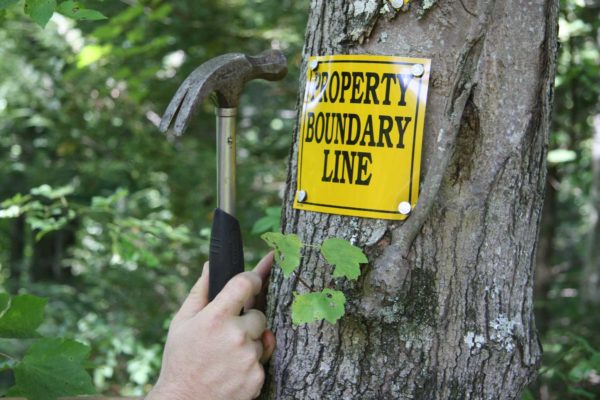 nailing a boundary marker