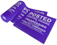 Posted purple trespassing signs
